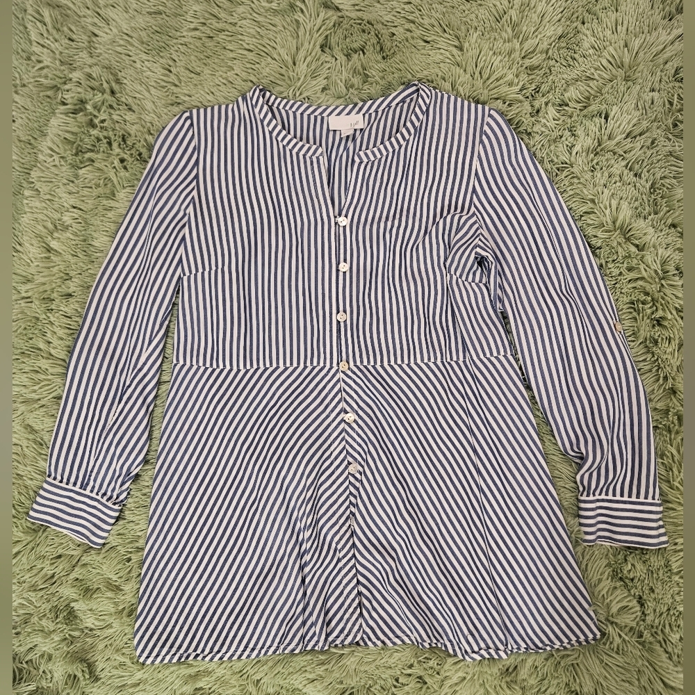 J.Jill Striped Tunic Blue And White  Blouse Size XS - Picture 4 of 9